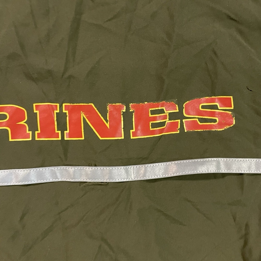USMC Marine Running Jacket Mens Size Small Green Military Reflective PT Coat USA - Picture 6 of 6